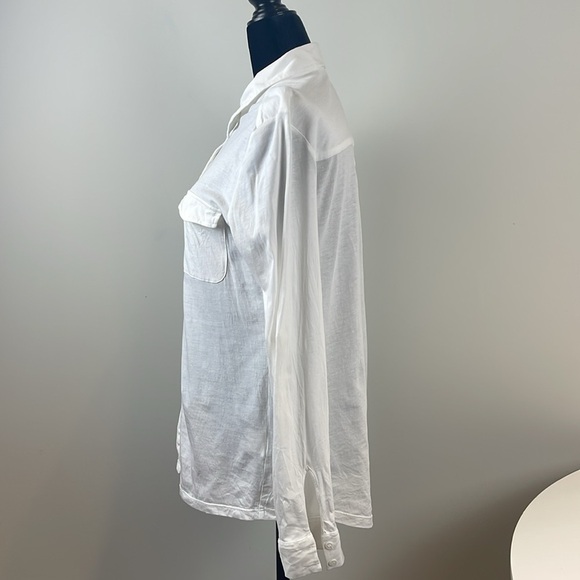 Eileen Fisher Organic Cotton White Button Down Shirt Size Small - Picture 2 of 8